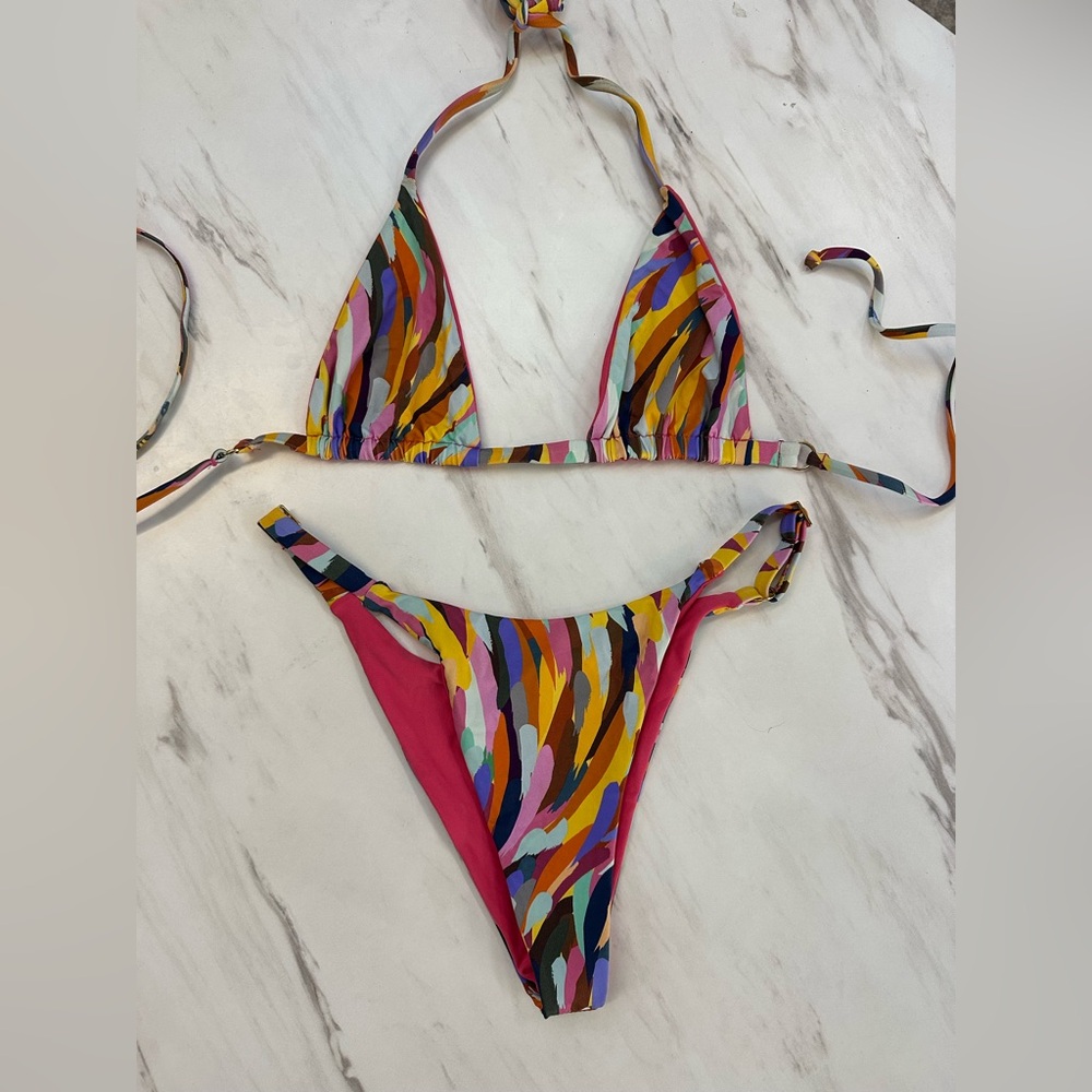 Rainbow + Pink Reversible Bikini